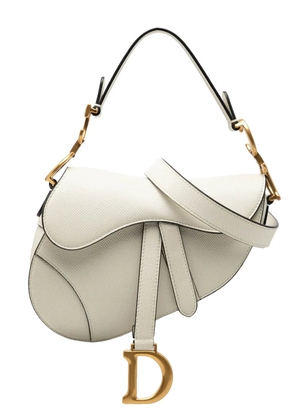 Christian Dior Pre-Owned 2020 Mini Grained Calfskin Saddle Bag satchel - White