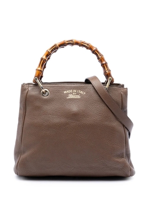 Gucci Pre-Owned 2016-2026 Small Calfskin Bamboo Shopper satchel - Brown