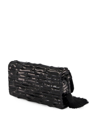 Glorinha Paranaguá Gaya lacquered bamboo clutch bag - Black
