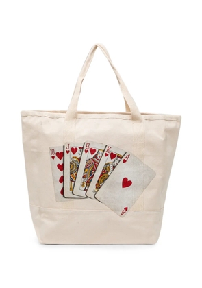 Melt playing-card print tote bag - Neutrals