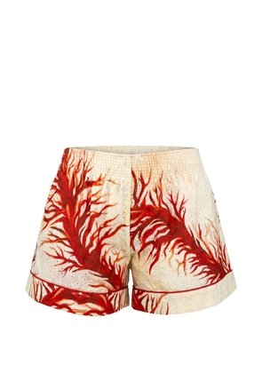 F.R.S For Restless Sleepers broderie-anglaise coral-print shorts - Neutrals