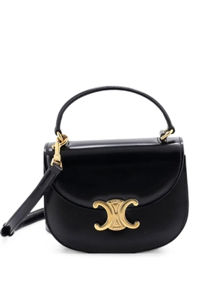 Celine Pre-Owned Triomphe Besace Clea Top Handle Flap Bag Leather Mini satchel - Black