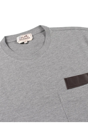 Hermès Pre-Owned 2010s leather-pocket T-shirt - Grey