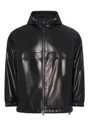 Yves Salomon hooded calfskin leather jacket - Black
