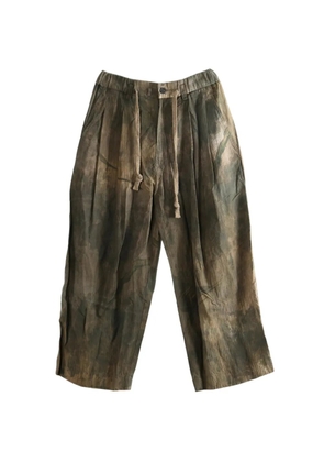 Ziggy Chen pleated drawstring-waist trousers - Brown