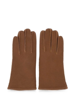 GIANNI CHIARINI stitch-detail suede gloves - Brown