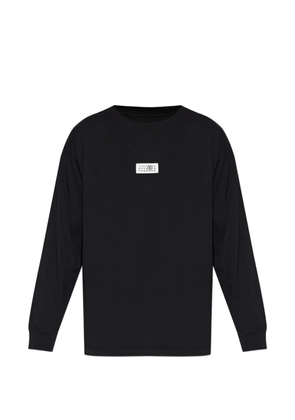 MM6 Maison Margiela logo-patch long-sleeve T-shirt - Black