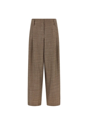 Brunello Cucinelli check-pattern tailored trousers - Brown