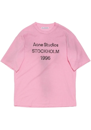 Acne Studios logo-print distressed T-shirt - Pink
