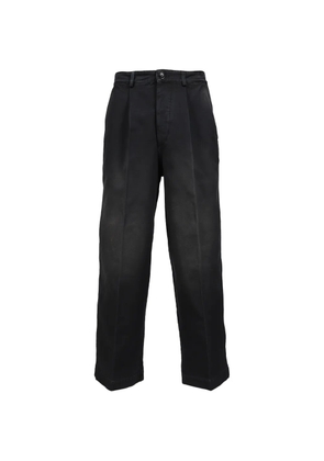 Marni pleated faded-effect trousers - Black