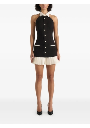 Manière De Voir Jasmine halterneck pleated mini dress - Black