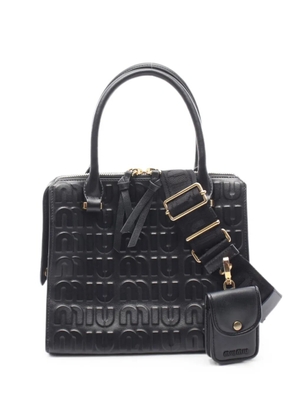 Miu Miu Pre-Owned 2010s embossed logo handbag - Black