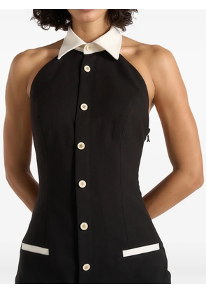 Manière De Voir Jasmine halterneck pleated mini dress - Black