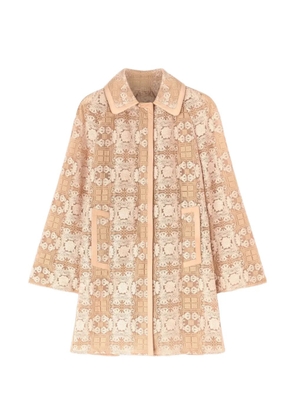 Ermanno Scervino lace-detail single-breasted coat - Neutrals