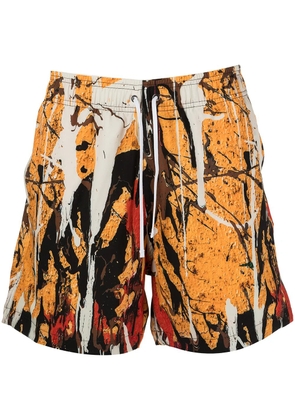AMIRI paint-splatter shorts - Yellow
