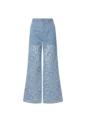 Veronica Beard Taylor floral-devoré jeans - Blue