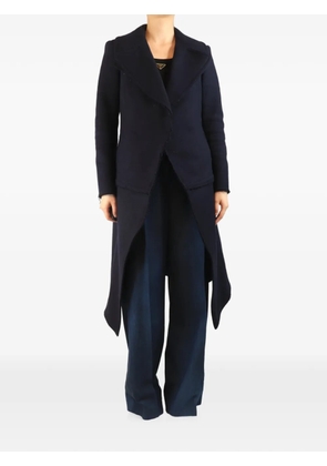 Celine Pre-Owned frayed-edge single-breasted coat - Blue