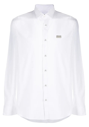 Philipp Plein logo plaque long sleeve shirt - White