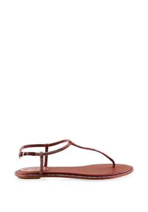 René Caovilla Diana crystal-embellished flat sandals - Red