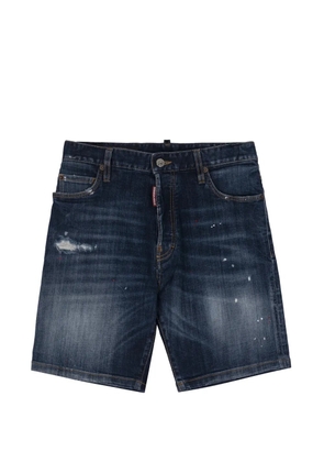 DSQUARED2 paint-splatter distressed shorts - Blue