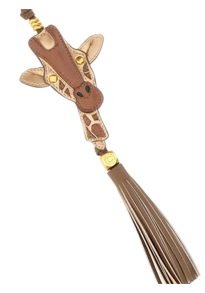GIANNI CHIARINI giraffe-head tassel keyring - Brown