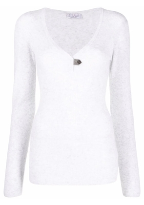 Brunello Cucinelli chain-trim detail sweatshirt - C159 WHITE