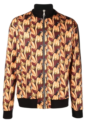 Roberto Cavalli zip-through graphic-print sweatshirt - Red