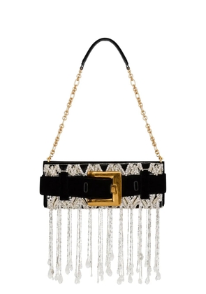 Balmain Anthem clutch in embroidered velvet - Black
