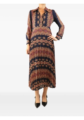 Etro Pre-Owned paisley pleated midi dress - Blue