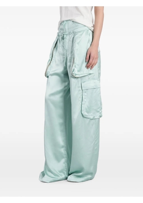 B1ARCHIVE satin-finish drawstring cargo pants - Green