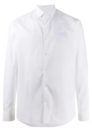 Philipp Plein embroidered-skull shirt - White