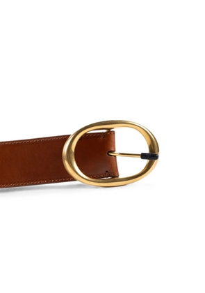 TWP oval-buckle leather belt - Brown