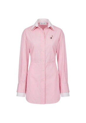 Monse back bunny ear-tied shirt dress - Pink