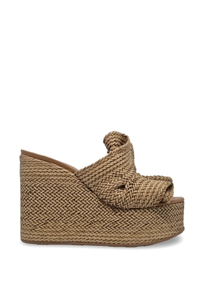 Casadei woven wedge heeled sandals - Neutrals