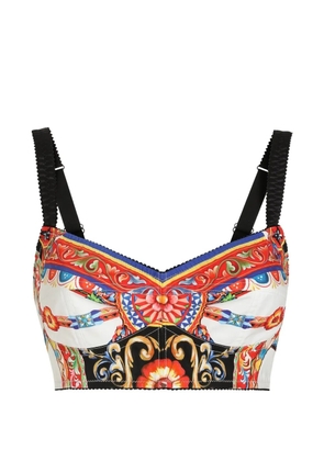 Dolce & Gabbana Carretto-print poplin top - Black