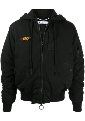 Off-White Stencil Arrows-motif hooded bomber jacket - Black