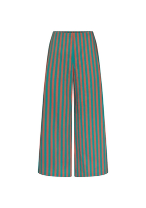 Simon Miller Toni striped poplin cropped palazzo pants - Green