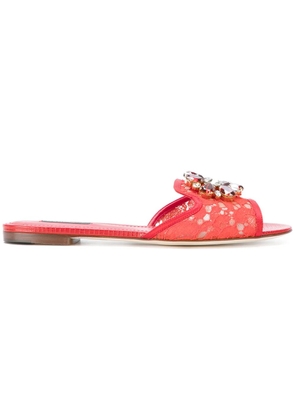 Dolce & Gabbana Bianca flat sandals - Red