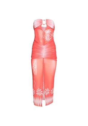 Di Petsa Radiant Siren mesh dress - Orange