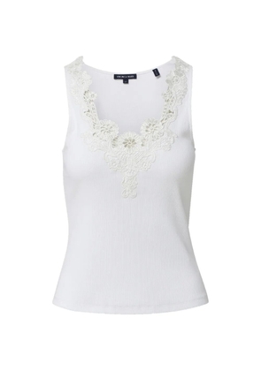 Veronica Beard Narcisa lace-trim ribbed top - White
