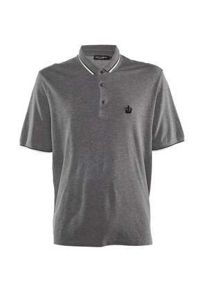 Dolce & Gabbana Pre-Owned crown embroidered polo shirt - Grey