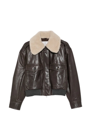 Brunello Cucinelli leather jacket - Brown