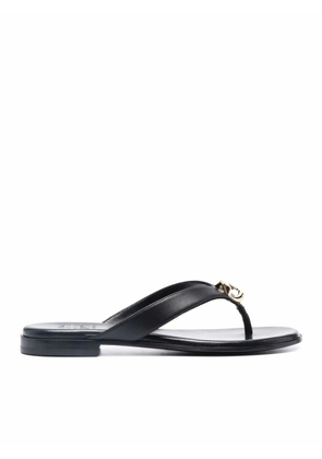 Givenchy logo-plaque leather sandals - Black