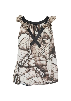 Just Cavalli Vintage butterfly-print ruffled top - Brown