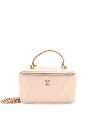 CHANEL Pre-Owned Classic Top Handle Vanity Case with Chain Quilted Lambskin Small crossbody bag - Neutrals