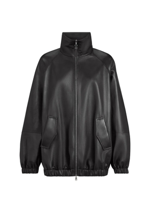 Brunello Cucinelli nappa-leather bomber jacket with Monili - Black