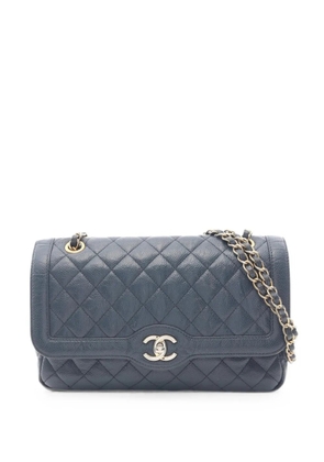 CHANEL Pre-Owned 2015-2016 matelassé single flap shoulder bag - Blue