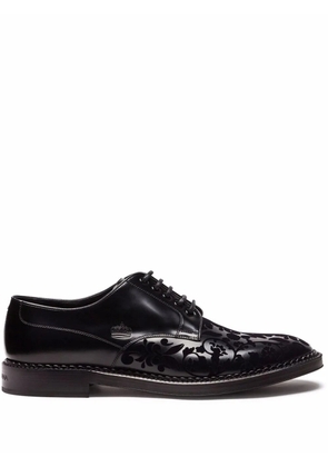 Dolce & Gabbana jacquard-print Derby shoes - Black