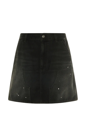 Carhartt WIP Maeve paint-splatter logo-patch mini skirt - Black
