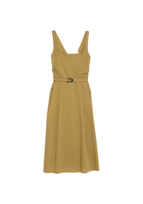 CARLA G. belted pleated midi dress - Green